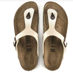 Birkenstock Gizeh Birko-Flor - Graceful Pearl White SIZE 37 /6- 6.5 NWOT
